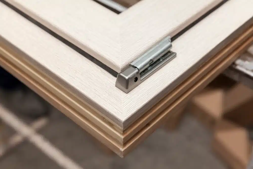 amenagement-exterieur-fenetre-bois Détail d'assemblage de cadre en bois pour une structure extérieure, fixations solides et design soigné